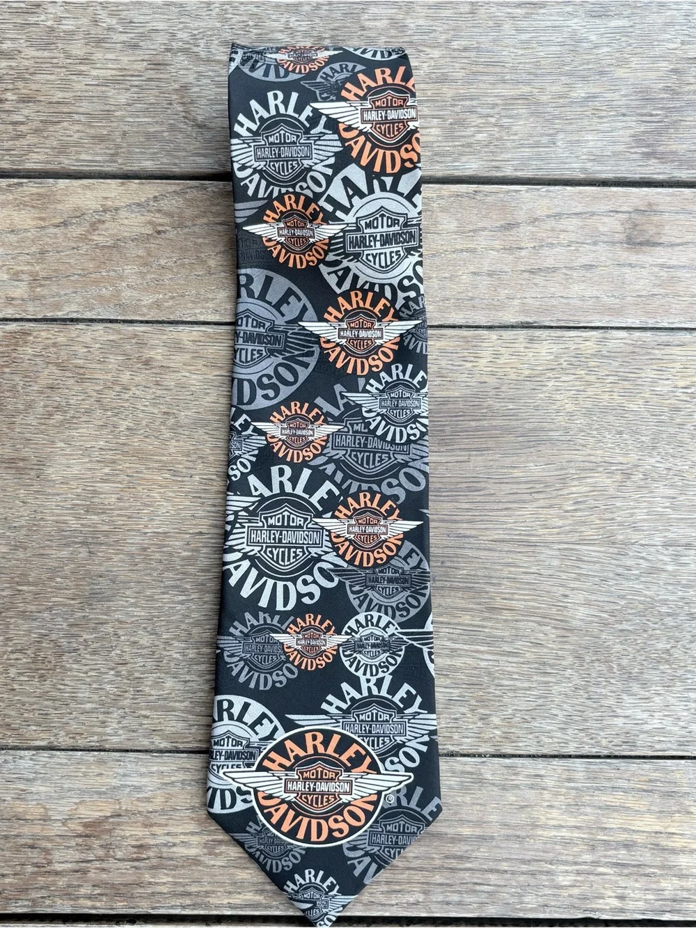Harley-Davidson Black & Gray Logo Tie 0472